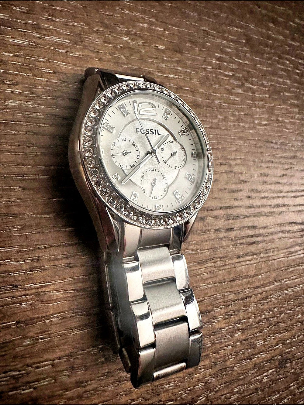 Fossil Riley Multi-Function Crystal Watch ES3202 Silver - Picture 3 of 8